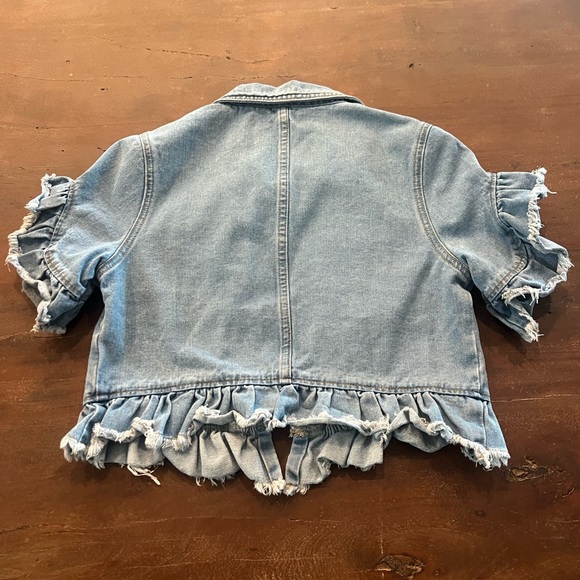 Ladies Denim Ruffle Trim Jacket - Size Medium - Picture 7 of 7